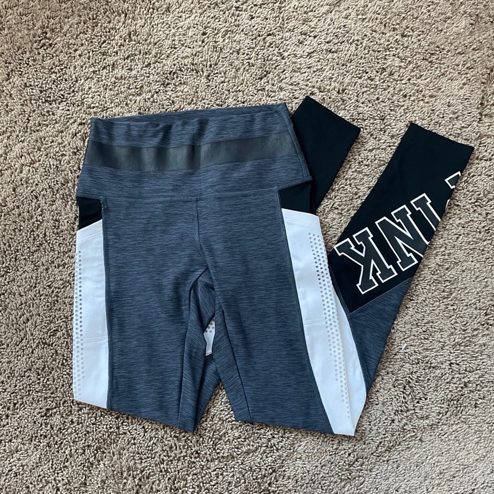 PINK Gray, White, Black Leggings **NEED GONE**